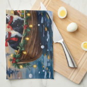 Linge De Cuisine Tuxedo Cat Christmas Boat Holiday (Quart Plié)