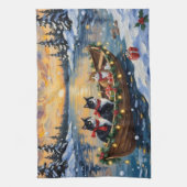 Linge De Cuisine Tuxedo Cat Christmas Boat Holiday (Vertical)