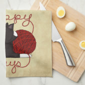 Linge De Cuisine Tuxedo Chat - Jours heureux (Quart Plié)