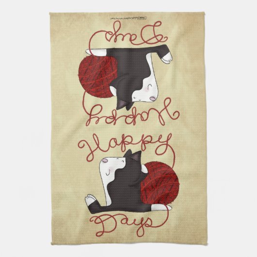 Linge De Cuisine Tuxedo Chat - Jours heureux (Vertical)