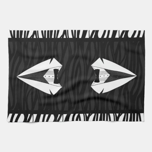Linge De Cuisine Tuxedo noir/blanc (Horizontal)