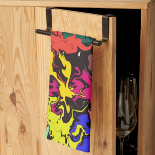 Linge De Cuisine Twirls colorés Abstraits /