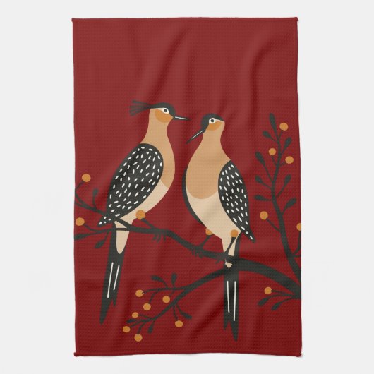 Linge De Cuisine Two Turtle Doves Cut-Out Stencil Retro Style 7 (Vertical)