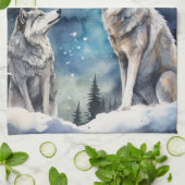 Linge De Cuisine Two Wolves in Winter (Plié)