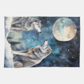 Linge De Cuisine Two Wolves in Winter (Horizontal)