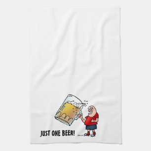 Linge De Cuisine Type Amusant Avec Une Seule Grande Bière