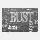 Linge De Cuisine Typographie Calligraphie Paris France Tour Eiffel (Horizontal)