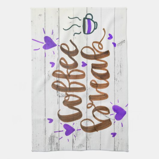 Linge De Cuisine Typographie de la pause café Lover Café (Vertical)