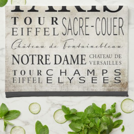 Linge De Cuisine Typographie de Paris - style de souterrain (Plié)