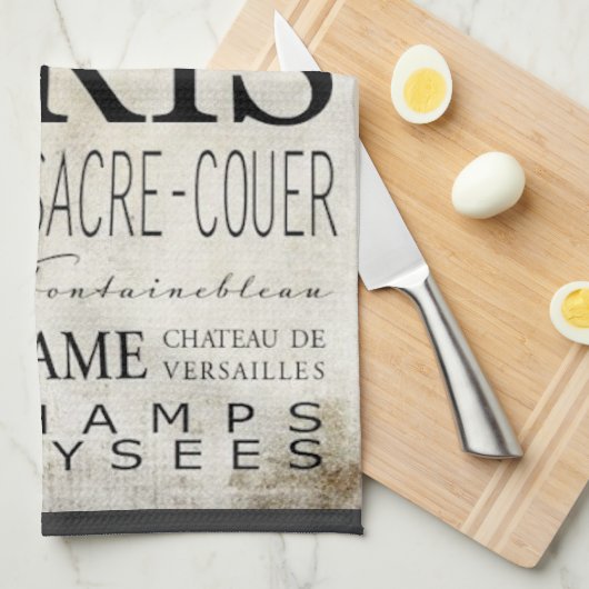 Linge De Cuisine Typographie de Paris - style de souterrain (Quart Plié)