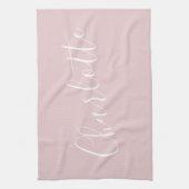 Linge De Cuisine Typographie de script chic Nom personnalisé | Rose (Vertical)
