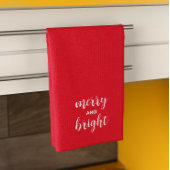 Linge De Cuisine Typographie Merry Et Bright