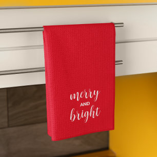 Linge De Cuisine Typographie Merry Et Bright