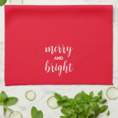 Linge De Cuisine Typographie Merry Et Bright (Plié)