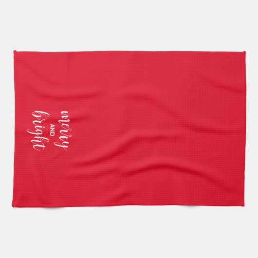 Linge De Cuisine Typographie Merry Et Bright (Horizontal)