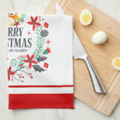 Linge De Cuisine Typographie moderne Joyeux Noël Chouette (Quart Plié)