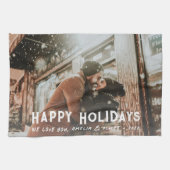 Linge De Cuisine Typographie moderne Pleine photo Noël (Horizontal)