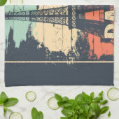 Linge De Cuisine Typographie parisienne : affiche Eiffel abstraite. (Plié)