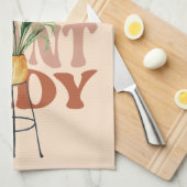 Linge De Cuisine Typographie Plante rétro Plante Lady (Quart Plié)