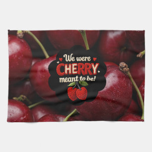 Linge De Cuisine Typographie style tricot cosy et cerises adorables