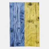 Linge De Cuisine Ukraine drapeau bleu jaune motif de texture de boi (Vertical)