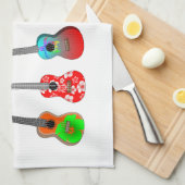 Linge De Cuisine Ukulélé hawaïenne Aloha Hawaï (Quart Plié)