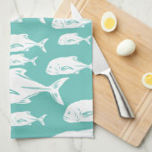 Linge De Cuisine Ulua papio Hawaiian fish school - pêche (Quart Plié)