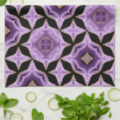 Linge De Cuisine Un améthyste violet or et noir abstrait (Plié)