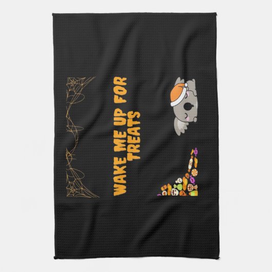 Linge De Cuisine Un animal endormi prêt pour les friandises d'Hallo (Vertical)