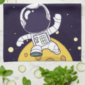 Linge De Cuisine Un astronaute spatial explore l'espace extra-atmos (Plié)