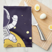 Linge De Cuisine Un astronaute spatial explore l'espace extra-atmos (Quart Plié)
