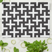 Linge De Cuisine Un b&w modèle fait avec "plus" le signe (Plié)