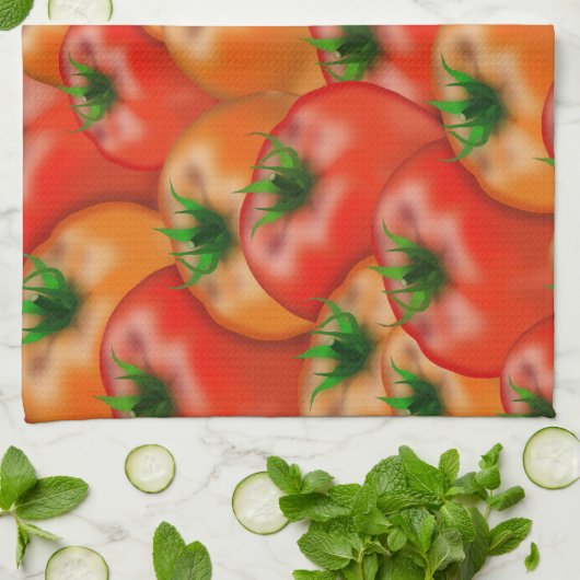 Linge De Cuisine Un boisseau de Motif frais de #tomates (Plié)