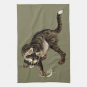 Linge De Cuisine Un chat japonais attrape une grenouille (Vertical)