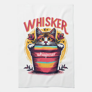 Linge De Cuisine Un chat qui regarde derrière un pot à fleurs