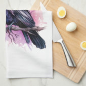 Linge De Cuisine Un Corbeau noir sur une branche (Quart Plié)