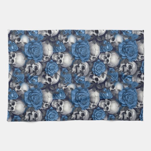 Linge De Cuisine Un crâne et une série Rose 12 (Horizontal)