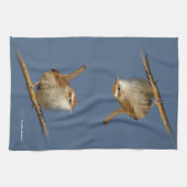 Linge De Cuisine Un curieux Wren de Bewick's Wren dans l'arbre (Horizontal)