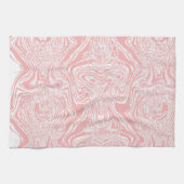 Linge De Cuisine un design abstrait rose et blanc sur un fond blanc (Horizontal)