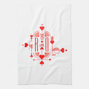 Linge De Cuisine Un design d'initiale de monogramme moderne et roma