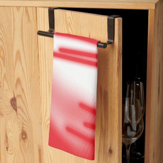 Linge De Cuisine Un design graphique avec sha rouge et orange audac (Pliage en tiers)