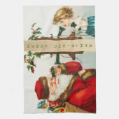 Linge De Cuisine Un joyeux Noël Santa Claus par Ellen Clapsaddle (Vertical)