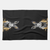 Linge De Cuisine Un lapin gris génial en feu (Horizontal)