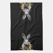 Linge De Cuisine Un lapin gris génial en feu (Vertical)