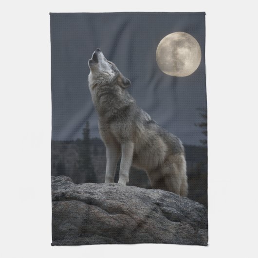 Linge De Cuisine Un loup qui hurle (Vertical)
