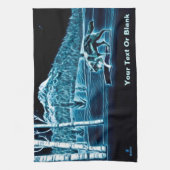 Linge De Cuisine Un Loup Sur Neige (Vertical)