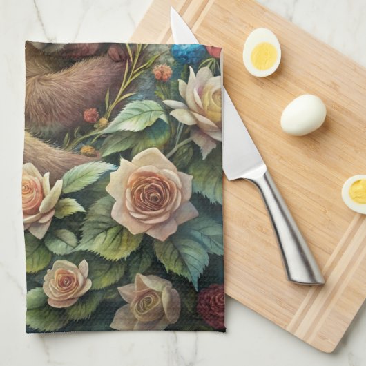 Linge De Cuisine Un mignon bébé ours (Quart Plié)