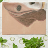 Linge De Cuisine Un mignon chien intelligent. Pastel (Plié)