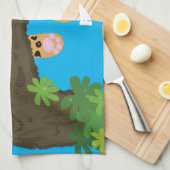 Linge De Cuisine Un mignon léopard dormant dans un arbre dessin ani (Quart Plié)