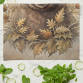 Linge De Cuisine Un ours mignon en forêt (Plié)